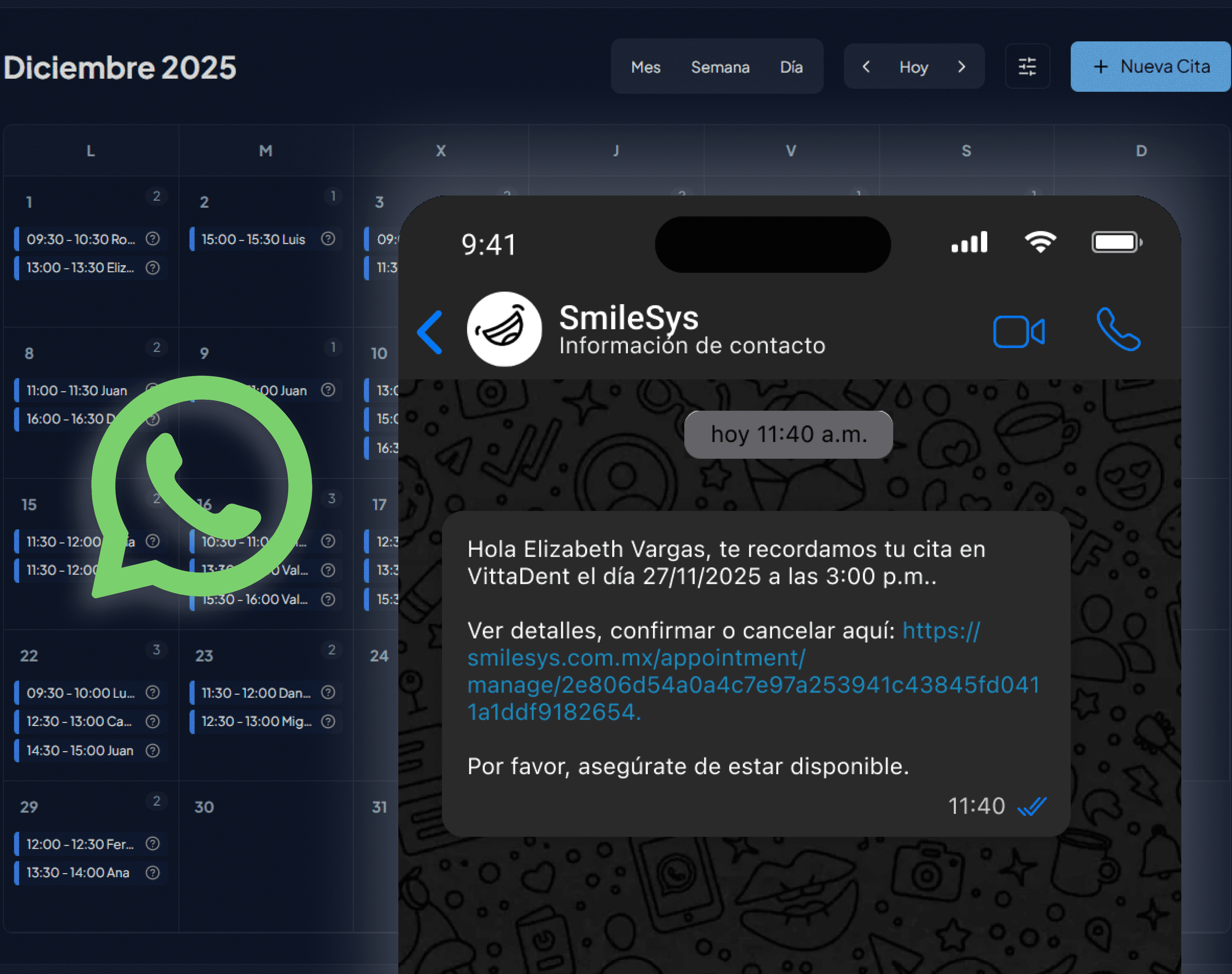 Recordatorios Automáticos Preview Dark